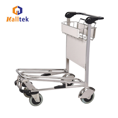Stainless Steel Airport Luggage Trolley For Intermational Airport Using With 4 Wheels