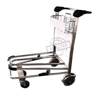 Stainless Steel Airport Luggage Trolley For Intermational Airport Using With Double Layer