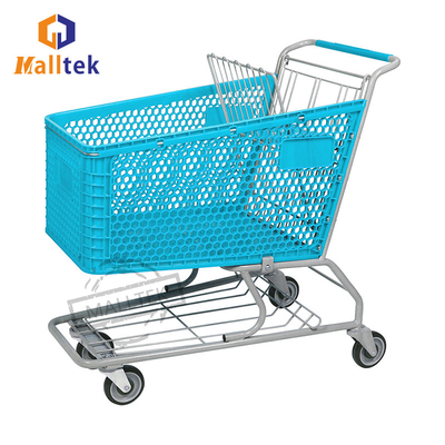100L - 200L Half Plastic Supermarket Trolley Customizable Colour Logo