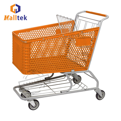 100L - 200L Half Plastic Supermarket Trolley Customizable Colour Logo