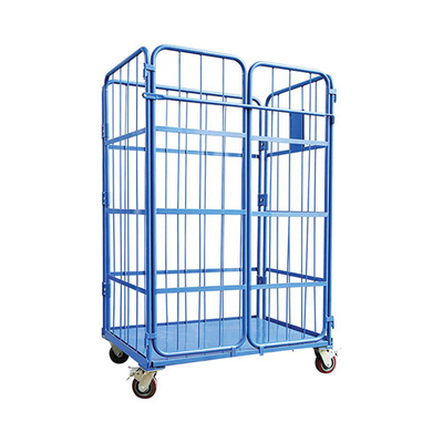 Foldable Frame Metal 4 Side Logistics Trolley Transports Security Wire Mesh Trolley MT MT-LRC05