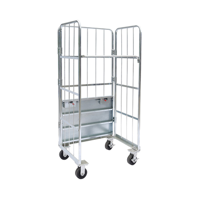 Foldable Frame Metal 4 Side Logistics Trolley Transports Security Wire Mesh Trolley MT MT-LRC05