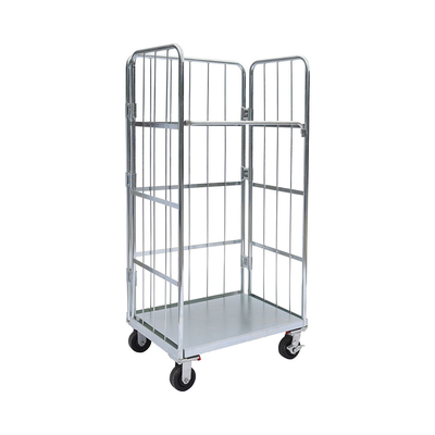 Foldable Frame Metal 4 Side Logistics Trolley Transports Security Wire Mesh Trolley MT MT-LRC05
