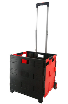Wholesale Plastic Rolling Folding Utility Supermarket Trolleys Grocery Foldable Shopping Cart With Wheels