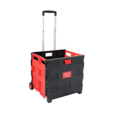 Wholesale Plastic Rolling Folding Utility Supermarket Trolleys Grocery Foldable Shopping Cart With Wheels