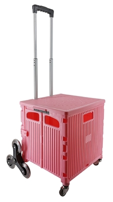 Wholesale Plastic Rolling Folding Utility Supermarket Trolleys Grocery Foldable Shopping Cart With Wheels