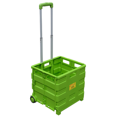 Wholesale Plastic Rolling Folding Utility Supermarket Trolleys Grocery Foldable Shopping Cart With Wheels