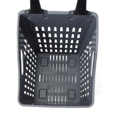 Retail Stores Supermarket Shopping Basket With Wheels 60L