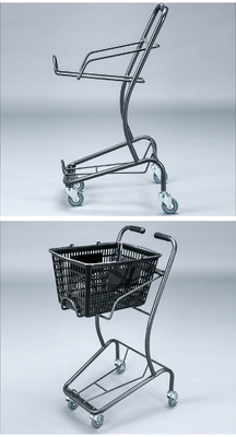 Japan Style 2 Tier Mini Shopping Basket Trolley Cart With 4 Wheels