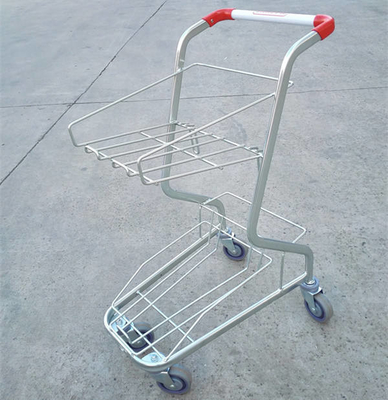 High Quality Metal Wire Shopping Cart Hot Selling Double Basket Shopping Cart Trolley