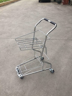 Three Baskets Factory Wholesale Cheap Price Market Shopping Double Layers Hand Basket Trolley Cart  Customized