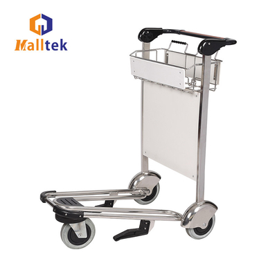 Airport Luggage Trolley Stainless Steel Airport Baggage Cart With Handle Brake
