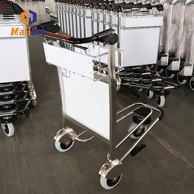 Airport Luggage Trolley Stainless Steel Airport Baggage Cart With Handle Brake