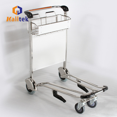 Stainless Steel Airport Baggage Luggage Cart With Four Wheels For Airport