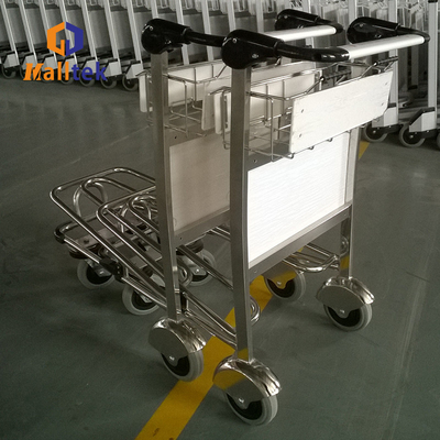 Stainless Steel Airport Luggage Trolley For Intermational Airport Using With 4 Wheels
