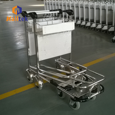 Stainless Steel Airport Luggage Trolley For Intermational Airport Using With 4 Wheels