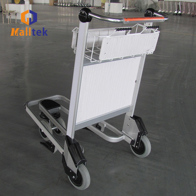 4 Wheels Aluminum Alloy Airport Luggage Trolley Using Airport With Handle Released Brake