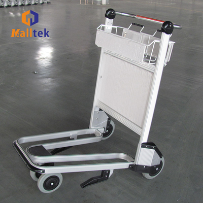 4 Wheels Aluminum Alloy Airport Luggage Trolley Using Airport With Handle Released Brake