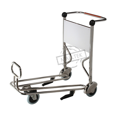 Stainless Steel Airport Luggage Trolley With Brake For Intermational Airport