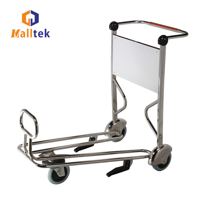 Stainless Steel Airport Luggage Trolley With Brake For Intermational Airport