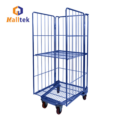 Heavy Duty Merchandiser 3 Doors Logistic Trolley Supermarket Transport Roll Container