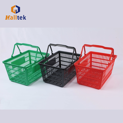 Plastic Storage Shopping Basket Double Handle Portable