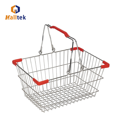 Wholesale Metal Wire Mesh Supermarket Shopping Basket For Retail Grocery Store