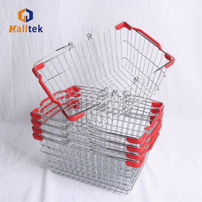 Wholesale Metal Wire Mesh Supermarket Shopping Basket For Retail Grocery Store