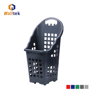 Wholesale Large Capacity Storage Shopping Rolling Hand Basket With 2 Castors
