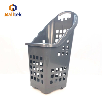 Wholesale Large Capacity Storage Shopping Rolling Hand Basket With 2 Castors