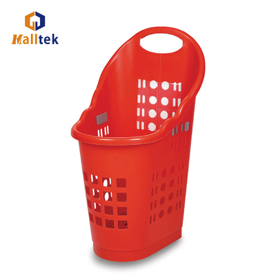 Wholesale Large Capacity Storage Shopping Rolling Hand Basket With 2 Castors