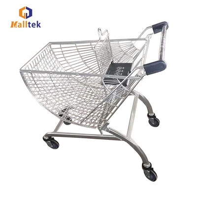Fan Shaped V  Type Foot Metal Shopping Trolley Cart For Supermarket