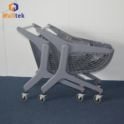 80 Liter/80 Kgs Fan Shaped Plastic Shopping Trolley Cart For Supermarket