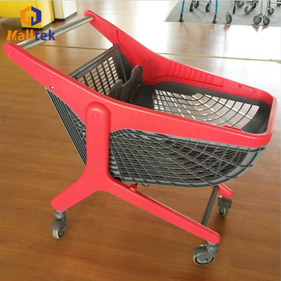 80 Liter/80 Kgs Fan Shaped Plastic Shopping Trolley Cart For Supermarket