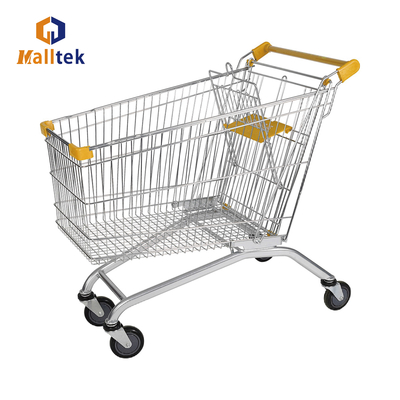 5 Inch PU Wheels 180L Supermarket Trolly European Metal