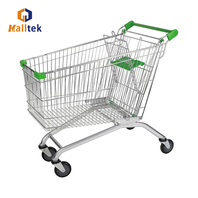 5 Inch PU Wheels 180L Supermarket Trolly European Metal