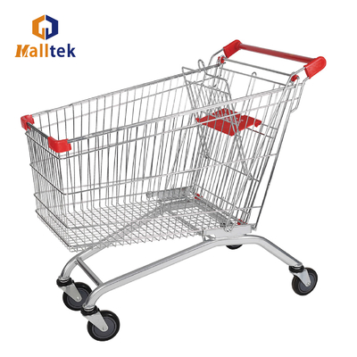 5 Inch PU Wheels 180L Supermarket Trolly European Metal