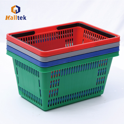 Double Hands Customizable Colour Shopping Basket For Spermarket