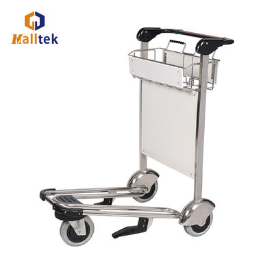 Stainless Steel Airport Luggage Trolley With Handle Brake