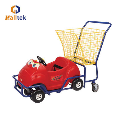 Plastic Children Supermarket Shopping Trolley With Basket