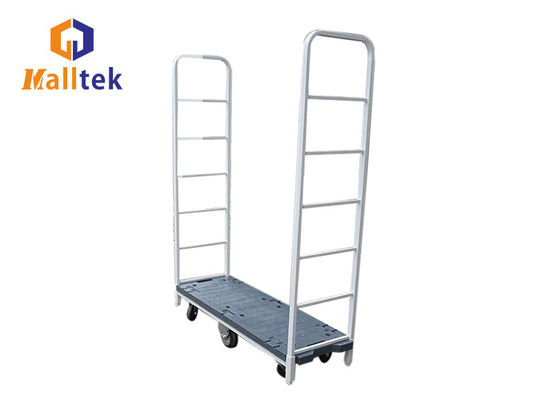 Heavy Duty U Boat Platform Cart With Diamond Tread Deck 6 Wheels Detachable Container
