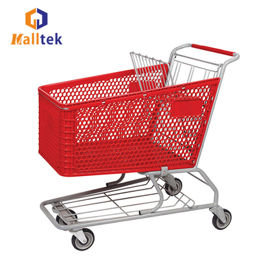 Half Plastic Supermarket Shopping Trolley 165L Carts For Customised Colours