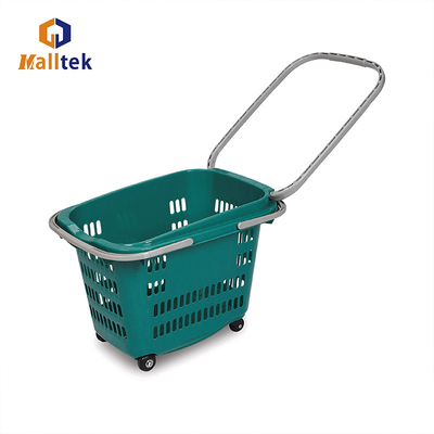 Hot Sale 55L Einzelhandelsgeschäft Rolling Shopping Baskets mit 4 Rollen